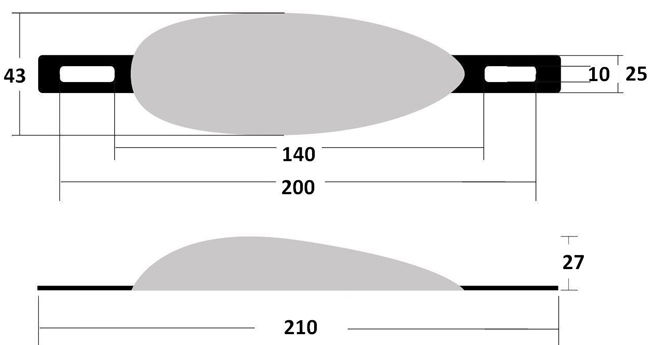 Анод цинковый, для корпуса, 140x43x27 мм