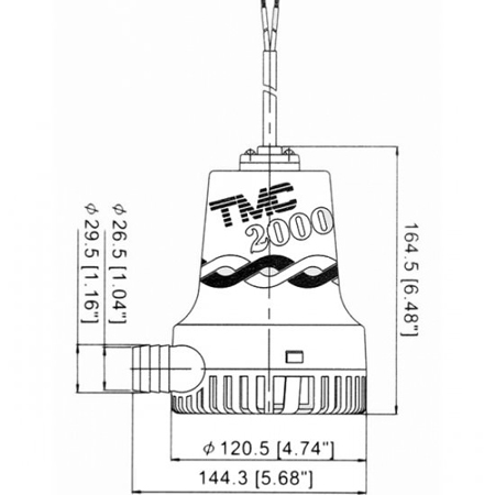 Насос трюмный, TМС 2000, 24V (126 л/м)