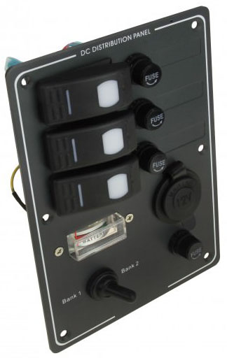 Панель 3 переключателя с прикуривателем и индикатором заряда АБ