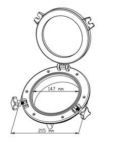 Иллюминатор круглый, 210 мм