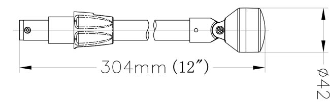 Клотик круговой светодиод. 304 мм, корпус черный