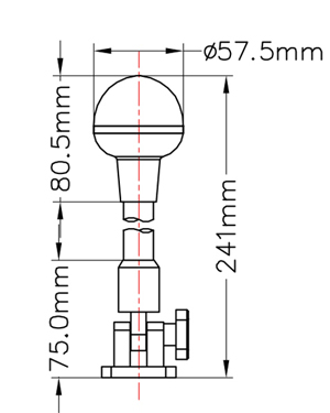 Клотик круговой 241 мм, корпус черный