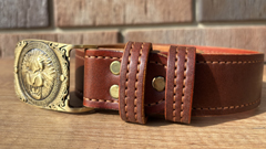 Ремень орех Лев, латунь, 120 см