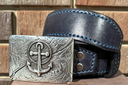 Ремень синий Якорь, 130 см