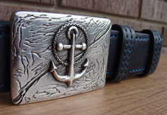 Ремень синий Якорь, 130 см