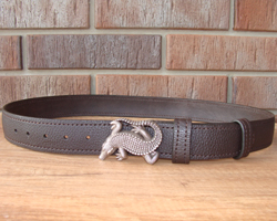 Ремень коричневый Крокодил, 120 см