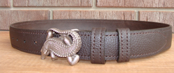 Ремень коричневый Крокодил, 120 см