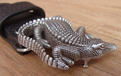 Ремень коричневый Крокодил, 120 см