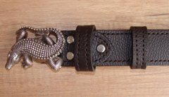 Ремень коричневый Крокодил, 120 см