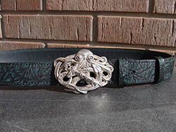 Ремень черно зеленый Кракен, 122 см