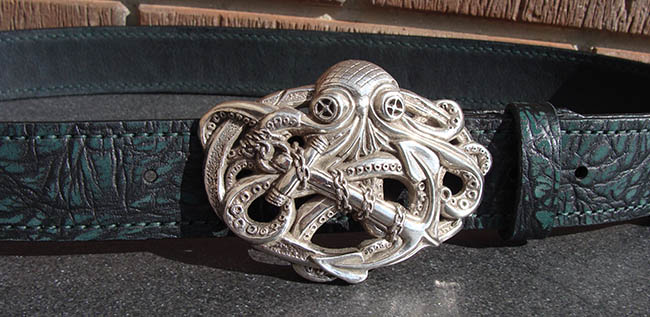 Ремень черно зеленый Кракен, 122 см