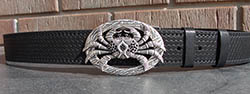 Ремень черный Краб, 132 см