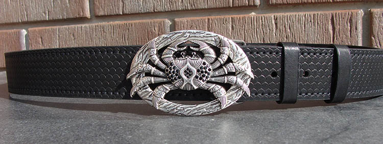 Ремень черный Краб, 132 см