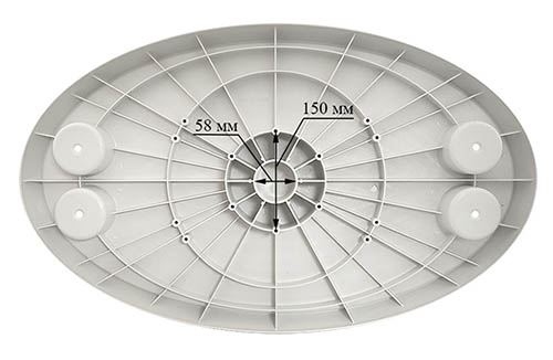 Стол овальный, 457*762 мм (4 подстак.)